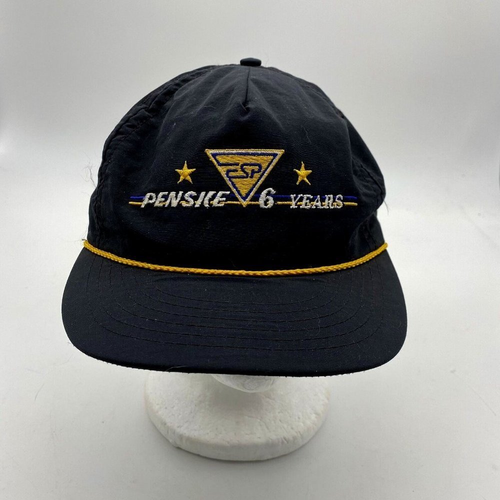 VTG 80s Penske 6 Years Safety Pro Hat Cap Black Snapback Patch Embroidered USA